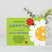 Pickleball Daisy & Ladybug B'day Invasion+ UAWG Karte (Stehend Vorderseite)