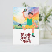 Pickleball Dankeskarte (Stehend Vorderseite)