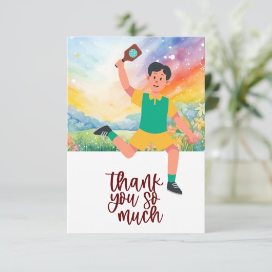 Pickleball Dankeskarte (Stehend Vorderseite)