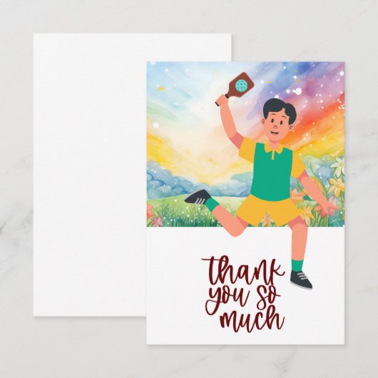 Pickleball Dankeskarte (Vorne/Hinten)