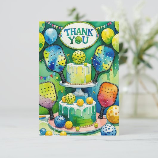 Pickleball Dankeskarte (Stehend Vorderseite)