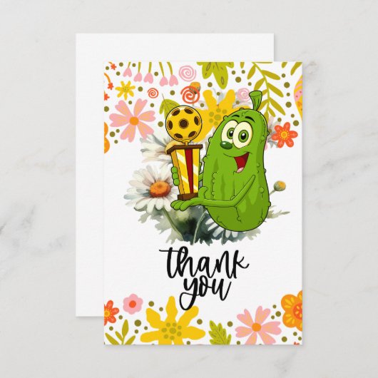 Pickleball Dankeskarte (Vorne/Hinten)