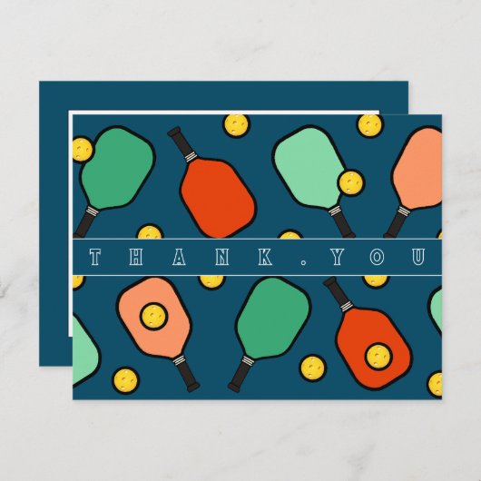 Pickleball Dankeskarten (Vorne/Hinten)
