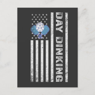 Pickleball Day Dinking American Patriotic Flag Postkarte