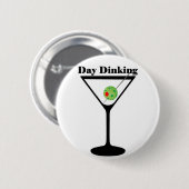 Pickleball Day Dinking Martini Pickleball Button (Vorne & Hinten)