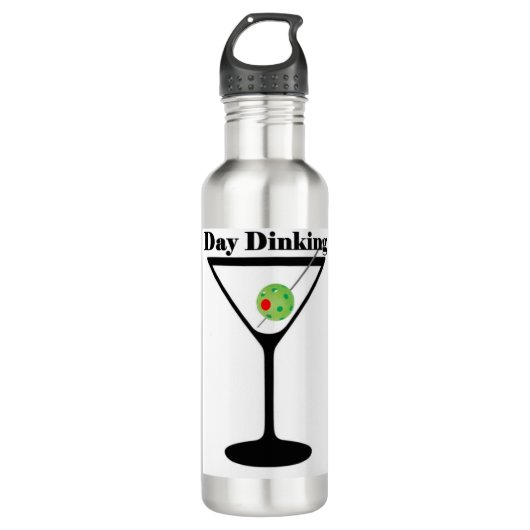Pickleball Day Dinking Martini Pickleball Edelstahlflasche (Vorderseite)