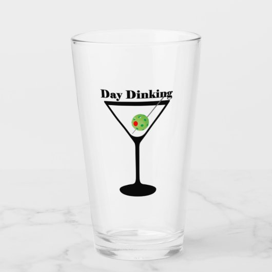 Pickleball Day Dinking Martini Pickleball Glas (Vorderseite)