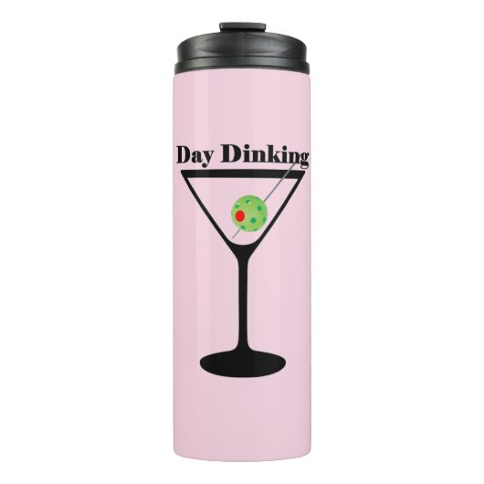 Pickleball Day Dinking Martini Pickleball Thermosbecher (Vorderseite)
