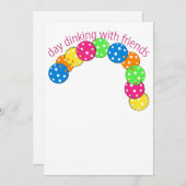 Pickleball Day Dinking mit Freunden Einladung (Vorne/Hinten)