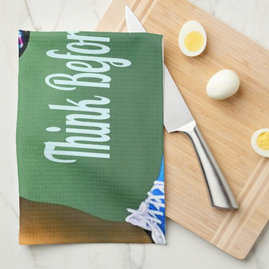 Pickleball denken, bevor Sie sterben Geschirrtuch (Viertel Falte)