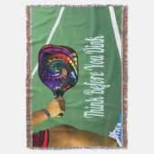 Pickleball denken, bevor Sie trinken Decke (Vorderseite Vertikal)
