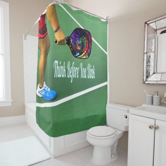 Pickleball denken, bevor Sie trinken Duschvorhang (Beispiel)