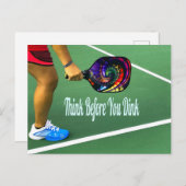 Pickleball denken, bevor Sie trinken Postkarte (Vorne/Hinten)