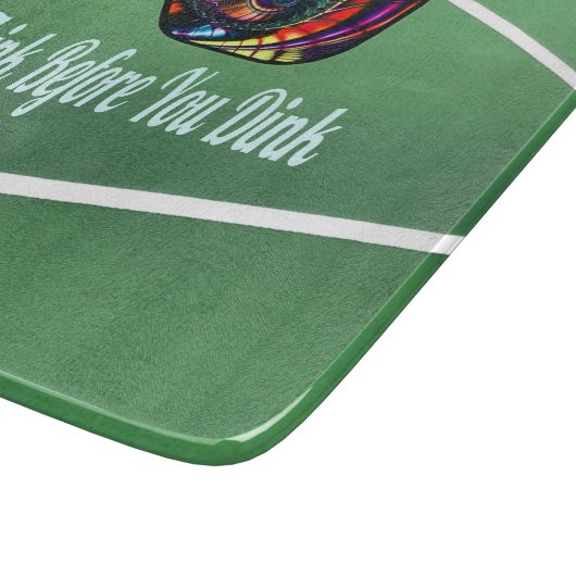 Pickleball denken, bevor Sie trinken Schneidebrett (Ecke)