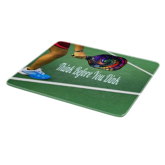 Pickleball denken, bevor Sie trinken Schneidebrett (Ecke)