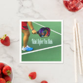 Pickleball denken, bevor Sie trinken Serviette (Beispiel)