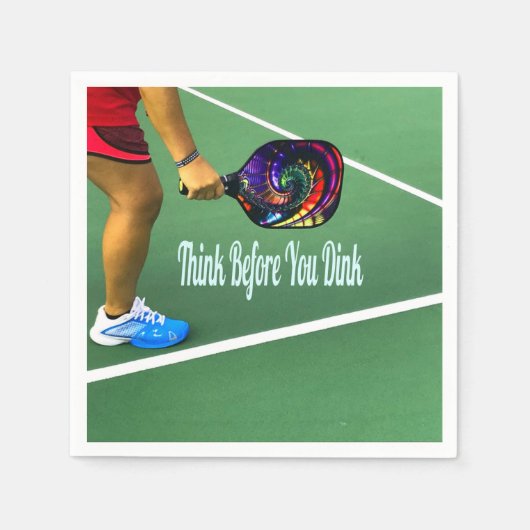 Pickleball denken, bevor Sie trinken Serviette (Vorderseite)