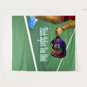 Pickleball denken, bevor Sie trinken Wandteppich (Vorderseite (Horizontal))