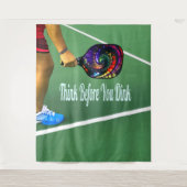 Pickleball denken, bevor Sie trinken Wandteppich (Vorderseite)