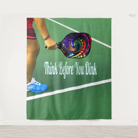 Pickleball denken, bevor Sie trinken Wandteppich (Vorderseite)