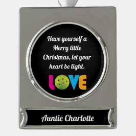 Pickleball der phantastischen Liebe, benutzerdefin Banner-Ornament Silber