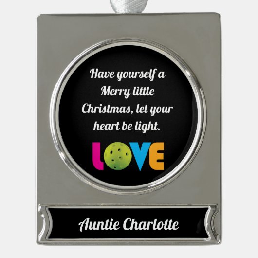 Pickleball der phantastischen Liebe, benutzerdefin Banner-Ornament Silber (Vorderseite)