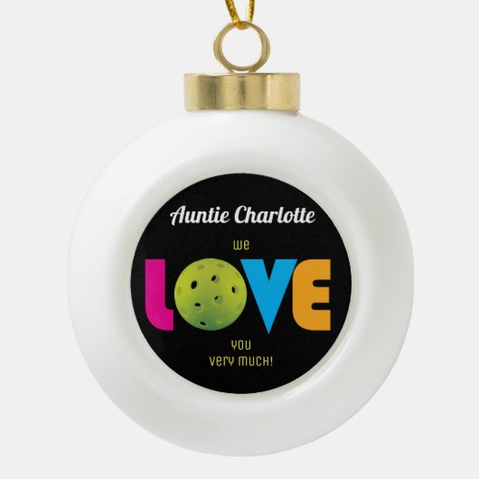 Pickleball der phantastischen Liebe, benutzerdefin Keramik Kugel-Ornament (Vorderseite)