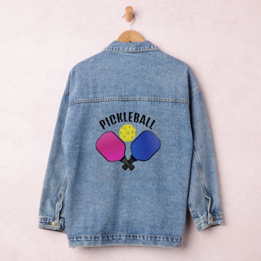 Pickleball Design Denim Jacket Jeansjacke (Hangar)