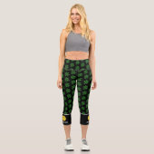 Pickleball Design Funny Lucky 4 Leaf Klee Custom Capri Leggings (Vorderseite)