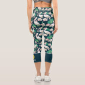 Pickleball Design tropischer Pelican Bird Custom Capri Leggings (Rückseite)