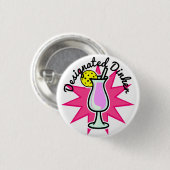 Pickleball Designated Dinker - Pink Cocktail Button (Vorne & Hinten)