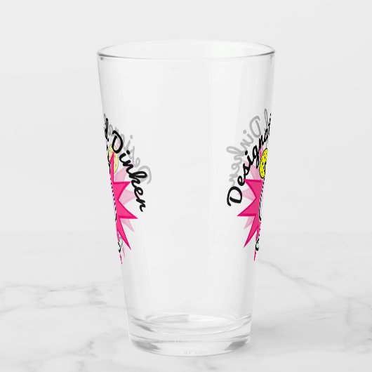 Pickleball Designated Dinker - Pink Cocktail Glas (Links)