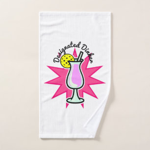Pickleball Designated Dinker Pink Cocktail Handtuch