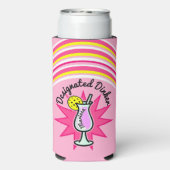 Pickleball Designated Dinker Pink Margarita Selters Dosenkühler (Seltzer Rückseite)