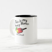 Pickleball: Dieses ist meine glückliche Stunde Zweifarbige Tasse (Vorderseite Links)