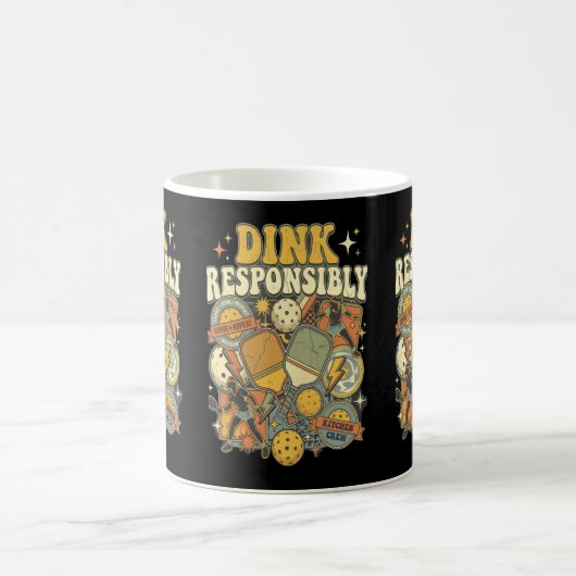 Pickleball Dink Responsibly Paddle Player Kaffeetasse (Mittel)