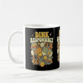 Pickleball Dink Responsibly Paddle Player Kaffeetasse (Links)