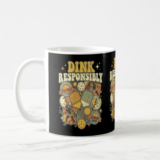 Pickleball Dink Responsibly Paddle Player Kaffeetasse (Links)