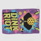 Pickleball Dink Riot Funny Urban Splash Golfhandtuch (Horizontal)