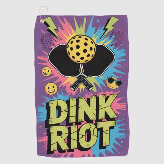 Pickleball Dink Riot Funny Urban Splash Golfhandtuch (Vorderseite)