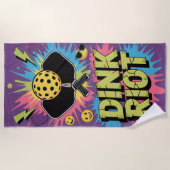 Pickleball Dink Riot Funny Urban Splash Strandtuch (Vorderseite)