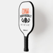 Pickleball Dink verantwortungsbewusst lustige Typo Pickleball Schläger (Links)
