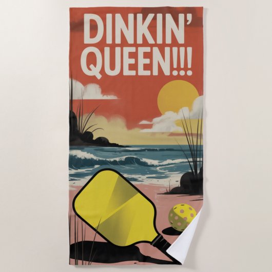 Pickleball Dinkin' Queen!!! Geschenk Strandtuch (Vorderseite)
