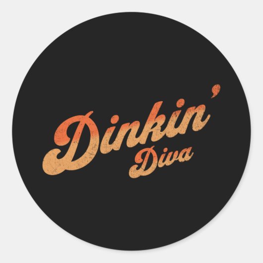 Pickleball Dinking Diva pickle ball Runder Aufkleber (Vorderseite)