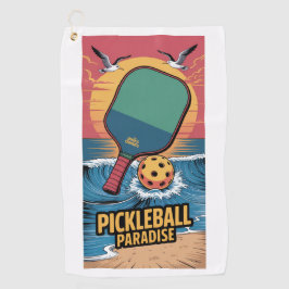 Pickleball Dinks & Drinks Beach Vibe Grafik Golfhandtuch