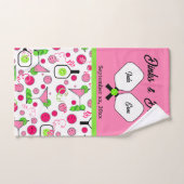 Pickleball Dinks & Drinks Brautparty Pink Cosmo Handtuch (Handtuch)