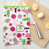 Pickleball Dinks & Drinks Brautparty Pinker Cosmo Geschirrtuch (Viertel Falte)