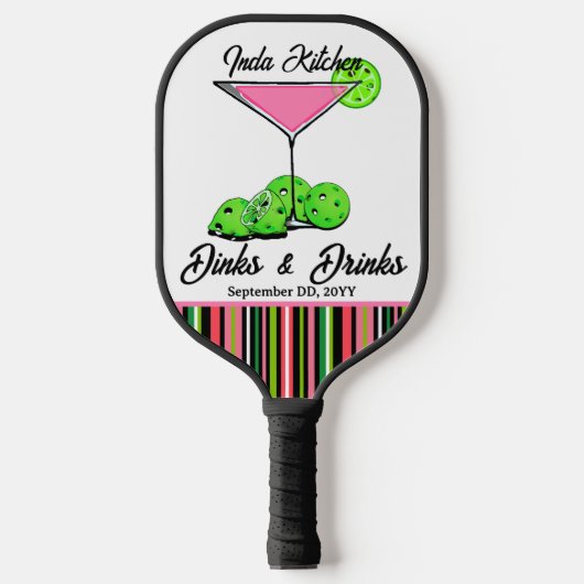 Pickleball Dinks & Drinks Cosmo Personalisiert Schläger (Vorderseite)
