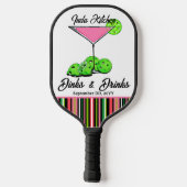 Pickleball Dinks & Drinks Cosmo Personalisiert Schläger (Rückseite)