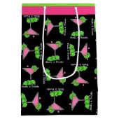 Pickleball Dinks & Drinks Cosmo Pink Cocktail Mittlere Geschenktüte (Rückseite)